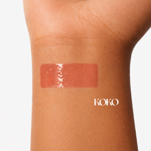 Load image into Gallery viewer, Koko after dark lipgloss with led light and mirror arm swatch